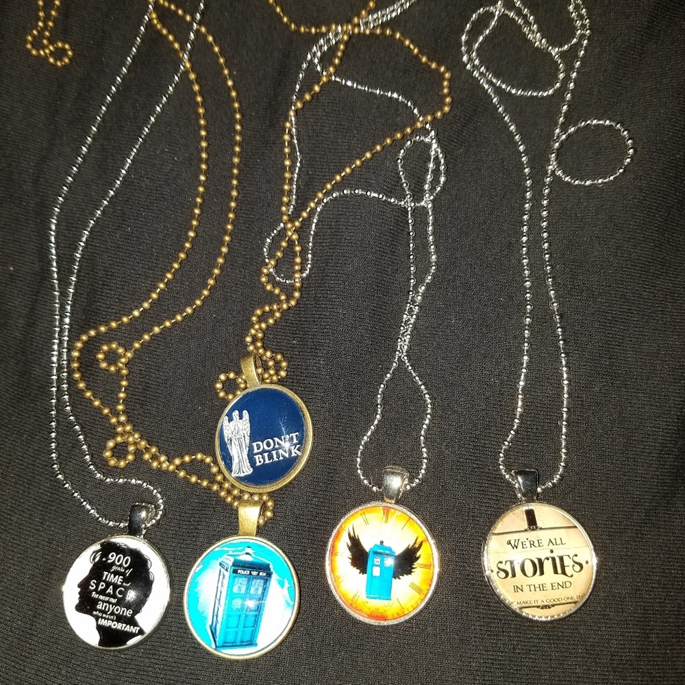 Set of Five Doctor Who Cabochon Necklaces